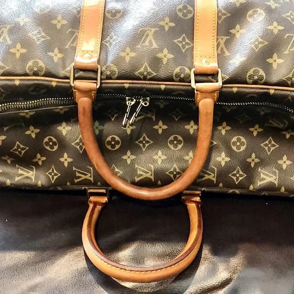 LOUIS VUITTON Sirius 55 Monogram Suitcase Leather Coated Canvas Bag Authentic